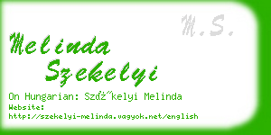 melinda szekelyi business card